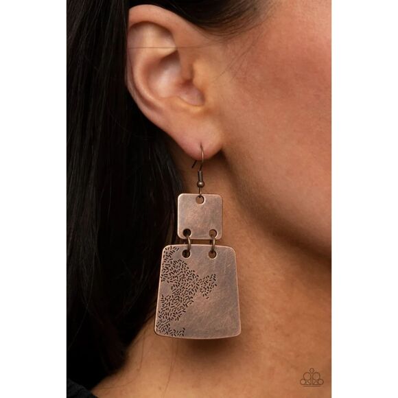 Tagging Along Copper Earrings (235) - Picture 1 of 2